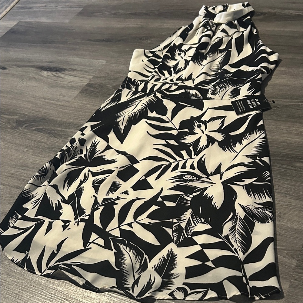 Express Black and White Floral Mini Dress
